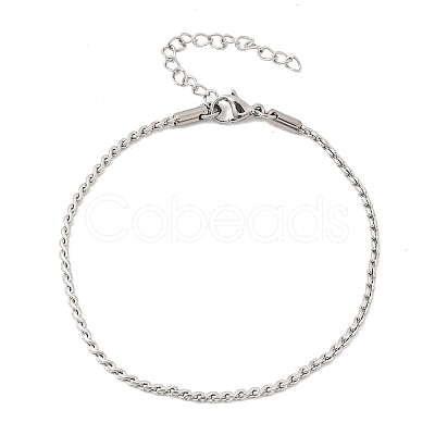 Twist 304 Stainless Steel Link Chains Bracelets for Women BJEW-K240-09P-1