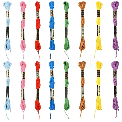 6Bundles Polyester Embroidery Floss OCOR-YW0001-25A-1