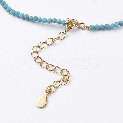 Natural Howlite Pendant Necklaces NJEW-K108-17-04-1