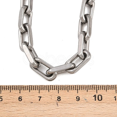 7.5MM 304 Stainless Steel Paperclip Chain Necklaces NJEW-Z105-01P-1