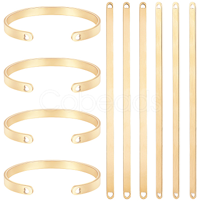 6Pcs Stainless Steel Blank Cuff Bangles MAK-BBC0001-32G-1