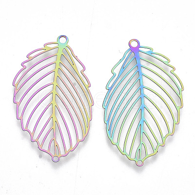 Ion Plating(IP) 201 Stainless Steel Filigree Pendants X-STAS-R102-28-1