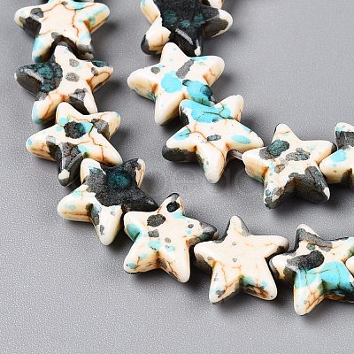 Spray Painted Synthetic Turquoise Beads Strands LS-UNKW-T001-11H-1