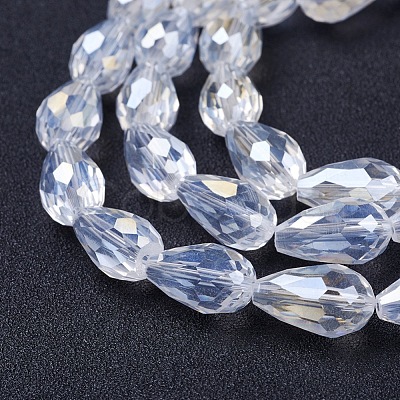 Electroplate Glass Beads Strands EGLA-D015-15x10mm-01-1