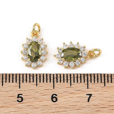 SHEGRACE Brass Micro Pave Cubic Zirconia Pendants XGRQ2O509-446D-G-1