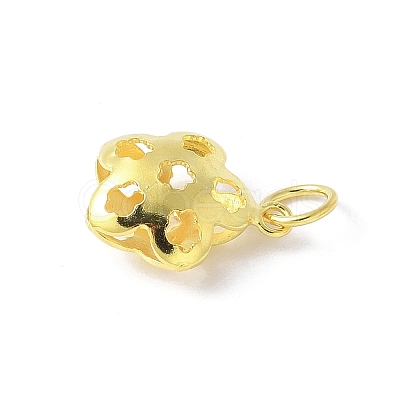 925 Sterling Silver Hollow Flower Charms STER-M093-03G-1