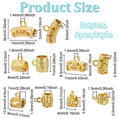 30Pcs 6 Styles Brass Tube Bails KK-PH0011-95-1