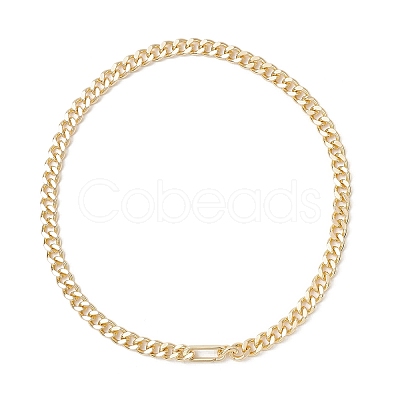 8MM Brass Cuban Link Chain Necklaces for Men Women NJEW-JN05881-1