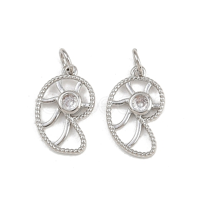Brass Micro Pave Cubic Zirconia Pendants KK-A269-02A-P-1
