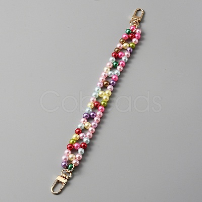 ABS Plastic Imitation Pearl Beaded Chain Bag Handle FIND-WH0111-158A-1