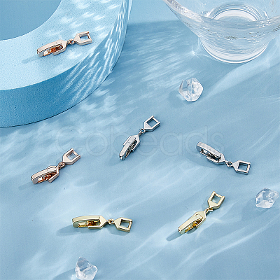 6Pcs 3 Colors Barss Fold Over Clasps FIND-FH0008-50-1