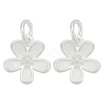 2Pcs 925 Sterling Silver Flower Charms with Jump Rings FIND-HY0004-21-1