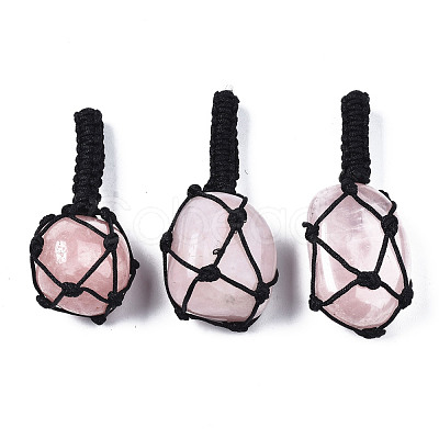 Natural Rose Quartz Pendants G-N0326-93K-1