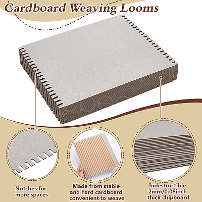 24Pcs Cardboard Weaving Looms DIY-FG0001-41B-1