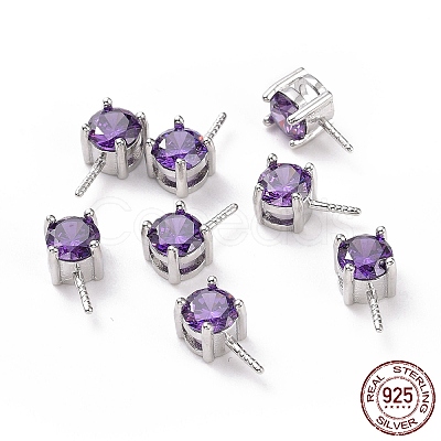 Rhodium Plated 925 Sterling Silver Peg Bails STER-D035-47P-07-1