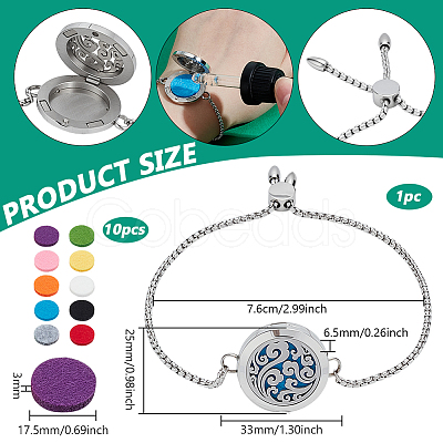 1Bag Stainless Steel Slider Bracelets BJEW-PH0004-56B-1