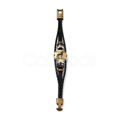 Braided Leather Cord Retro Multi-strand Bracelets BJEW-L616-20J-1