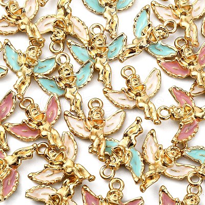 30Pcs 3 Colors Alloy Enamel Pendants ENAM-CJ0002-57-1