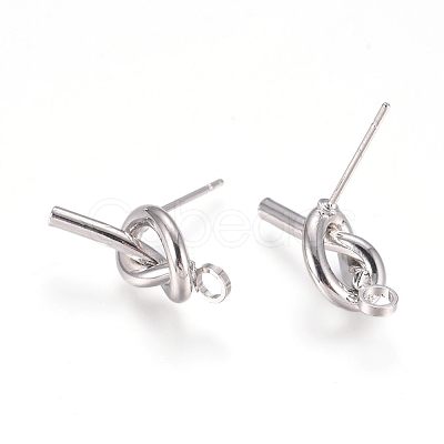 Rack Plating Brass Stud Earring Findings LS-KK-L198-006P-1