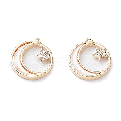 Rack Plating Brass Shell Pendants KK-A183-52G-1