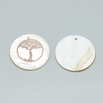 Freshwater Shell Pendants SHEL-Q016-013RG-1