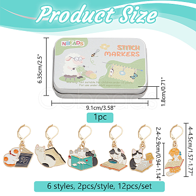 Alloy Enamel Pendant Locking Stitch Marker HJEW-NB00108-1