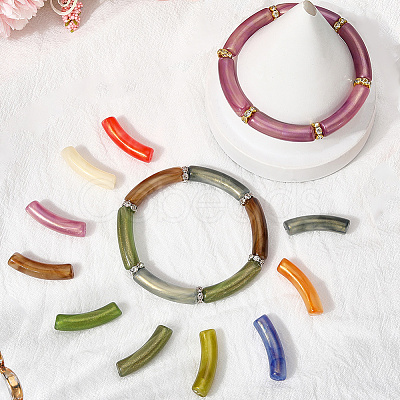 100Pcs Opaque Acrylic Beads MACR-SP0001-84-1