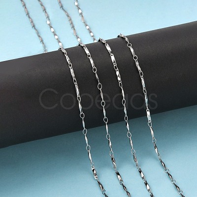 Tarnish Resistant 304 Stainless Steel Bar Link Chains CHS-K001-76-1