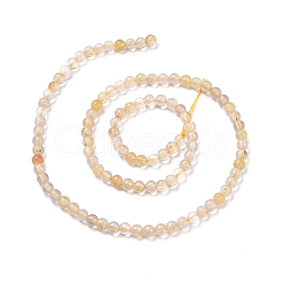 Natural Gold Rutilated Quartz Beads Strands G-C009-C04-1