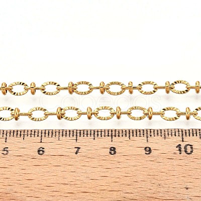 304 Stainless Steel Textured Oval Link Chains CHS-N005-06A-G-1
