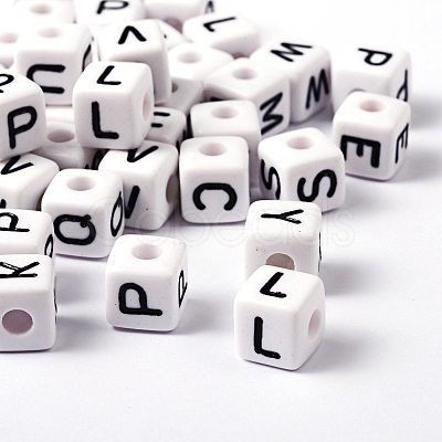 Acrylic Horizontal Hole Letter Beads PL37C9447-1