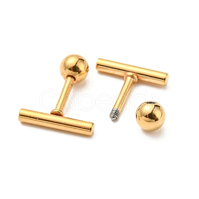 Ion Plating(IP) 304 Stainless Steel Stud Earrings EJEW-Z034-04B-G-1