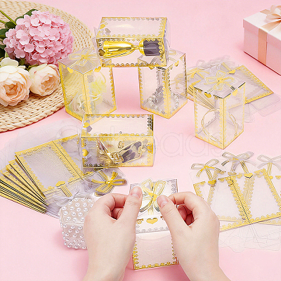 Gold Stamping Transparent PET Packaging Boxes CON-WH0816-85-1