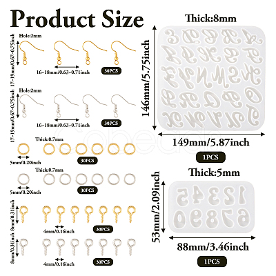 2Pcs 2 Style Letter & Number Silicone Pendant Molds DIY-TA0005-69-1