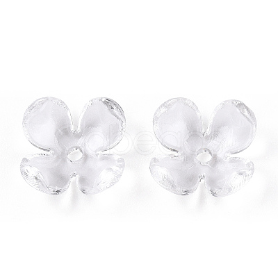 4-Petal Transparent Acrylic Bead Caps FACR-T001-09A-1
