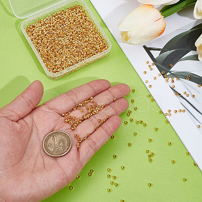2000Pcs Brass Crimp Beads KK-ME0003-33G-1