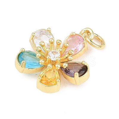Brass Micro Pave Cubic Zirconia Pendants KK-D258-03G-01-1