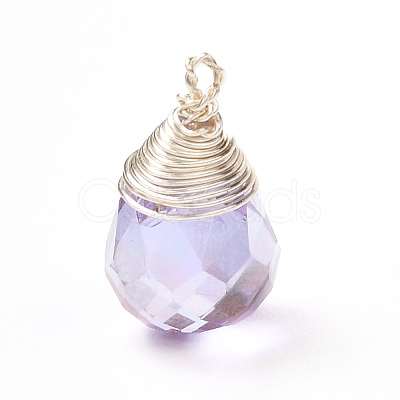 Transparent Glass Charms PALLOY-JF00853-02-1