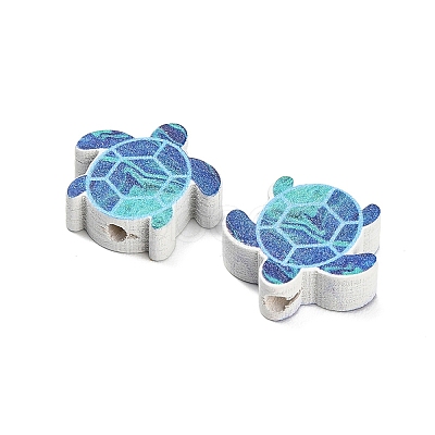 Ocean Printed Wood Beads WOOD-D289-03B-1