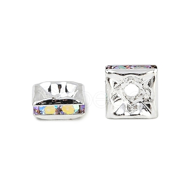 Brass Rhinestone Spacer Beads RSB071NF-02S-1