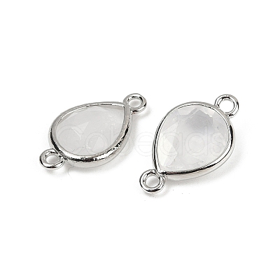 Natural Quartz Crystal Faceted Connector Charms G-L514-048G-03-1