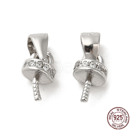 Rhodium Plated 925 Sterling Silver Cup Peg Bails X-FIND-Z008-15P-1