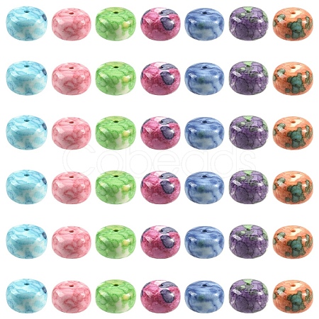 70Pcs 7 Colors Dyed Synthetic Riverstone Beads G-YW0002-99-1