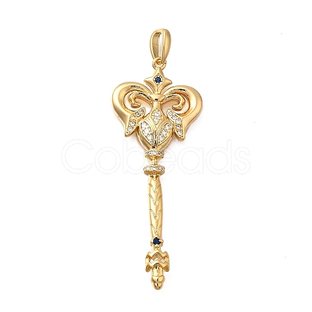 Brass Micro Pave Cubic Zirconia Big Pendants X1-KK-B147-04G-07-1