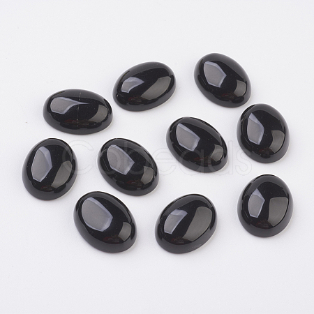 Natural Obsidian Flat Back Cabochons G-G741-22x30mm-20-1