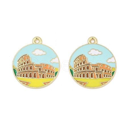 Alloy Enamel Pendants ENAM-V001-02A-G-1
