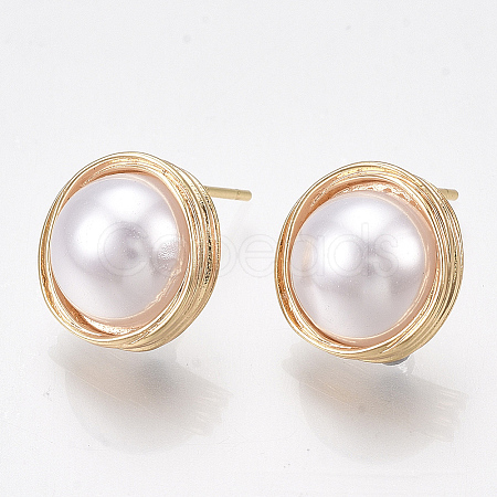 Brass Stud Earring Findings KK-S350-429-1