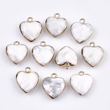 Electroplate Natural Howlite Pendants X-G-T112-03J-1
