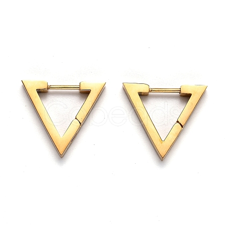 304 Stainless Steel Triangle Huggie Hoop Earrings STAS-J033-02B-G-1