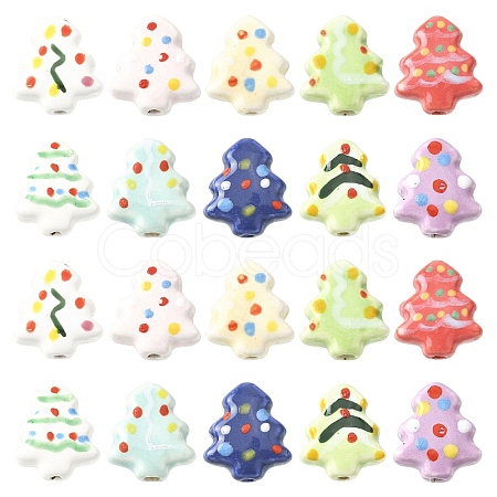 10Pcs 10 Colors Handmade Porcelain Beads PORC-YW0001-46-1